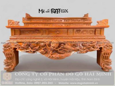 sập thờ tam cấp đục tứ linh mẫu mới