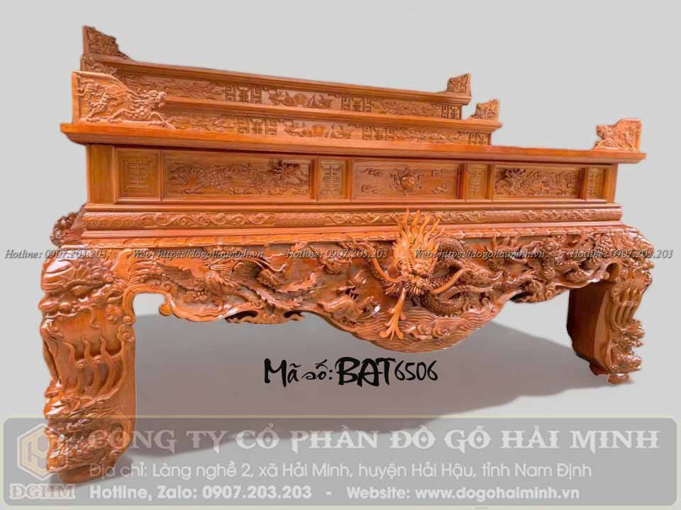 sập thờ tam cấp đục tứ linh