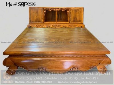 sập trơn gỗ cẩm vàng
