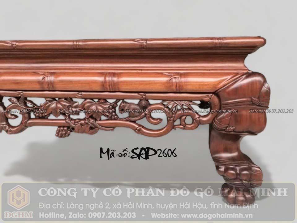 sập trúc nho sóc gỗ gụ mẫu cổ