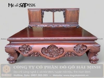 sập 3 bông 1m8x2m2 gỗ gụ