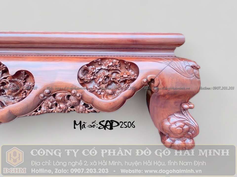 sập chân quỳ 3 bông 1m8x2m2