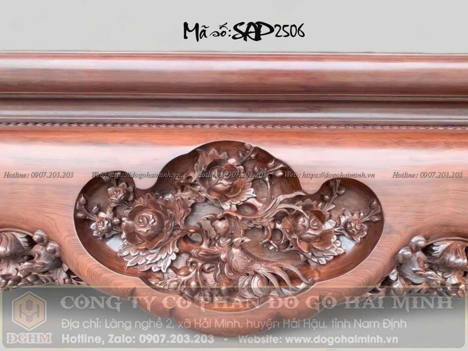 sập đục 3 bông 1m8x2m2 gỗ gụ