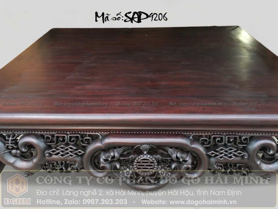 sập gụ ngũ phúc kim tiền