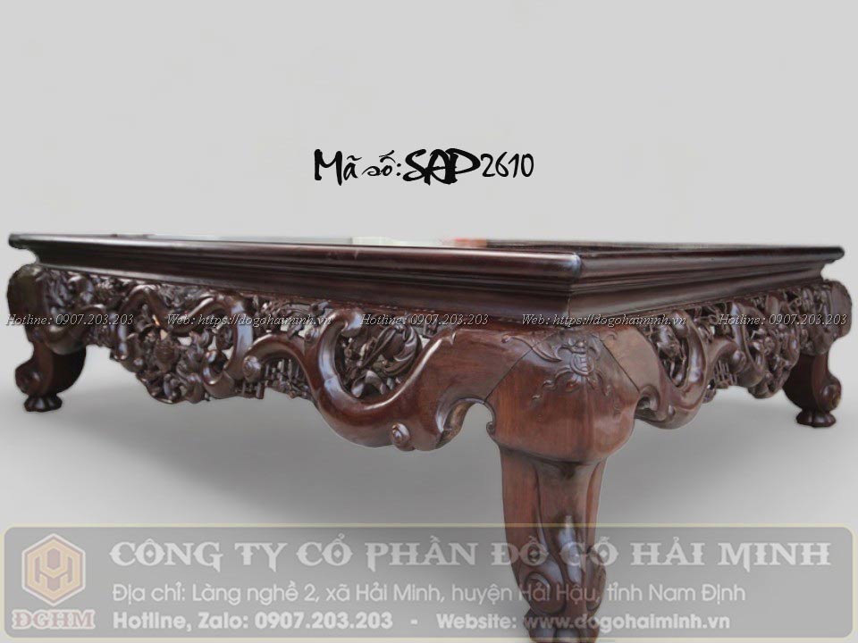 sập gụ ngũ phúc ngậm khánh thư