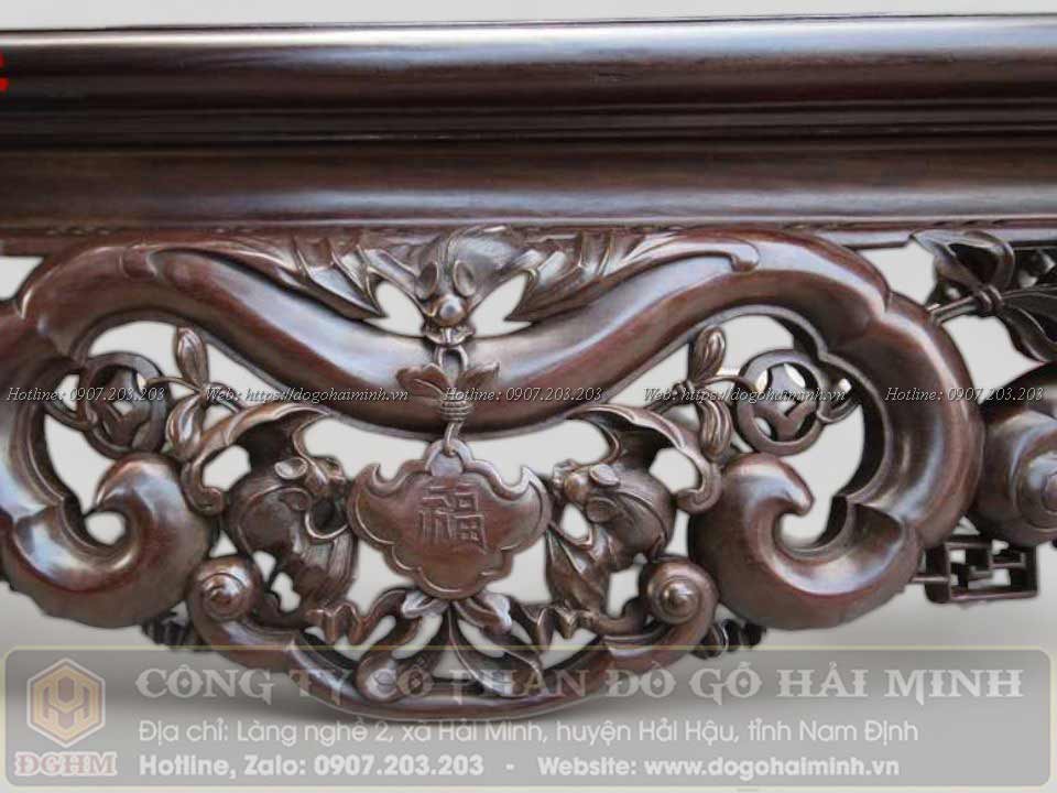 sập ngũ phúc khánh thư gỗ gụ