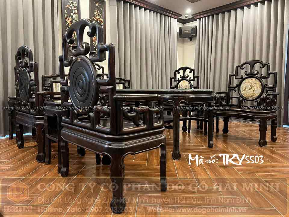 bộ ghế móc bành dáng tàu gỗ trắc