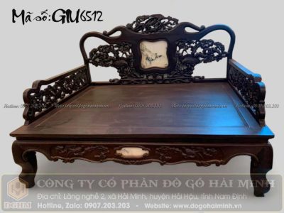 giường 3 thành đục tùng hạc mẫu cổ
