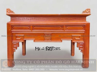 bàn thờ triện trơn gỗ gõ đỏ