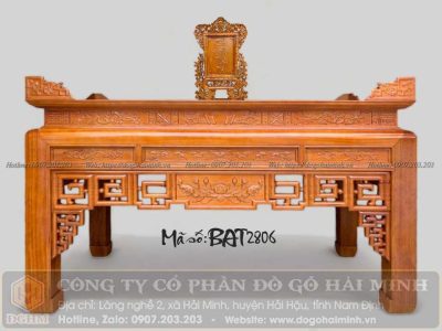 bàn thờ triện sen 2m17 gỗ gõ đỏ