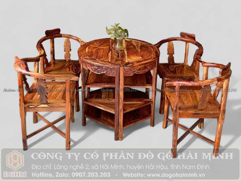 bàn trà góc gỗ cẩm lai