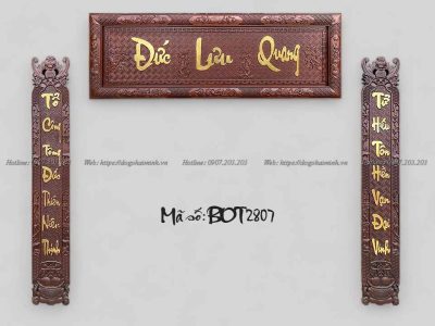 Đại tự câu đối chữ thư pháp thếp vàng