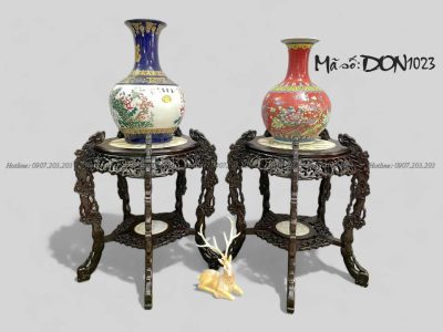 đôn mai hoá rồng gỗ gụ