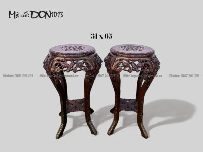 ghế đôn tròn cổ thấp đục hoa mai