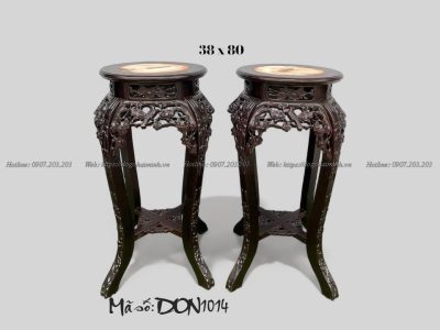 ghế đôn tròn cổ cao đục hoa mai