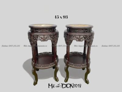 Ghế đôn tròn 2 tầng gỗ gụ mẫu cổ