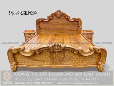 giường hoa lá tây vách trám gỗ gõ đỏ nam phi