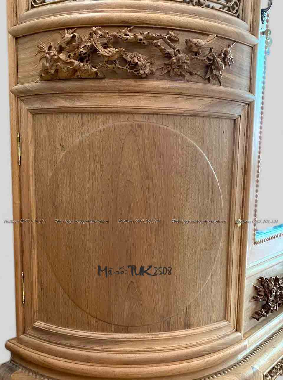 tủ chùa bầu cánh cong trơn