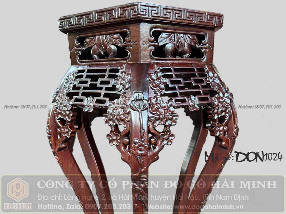 đôn mai thọ lục giác gỗ gụ