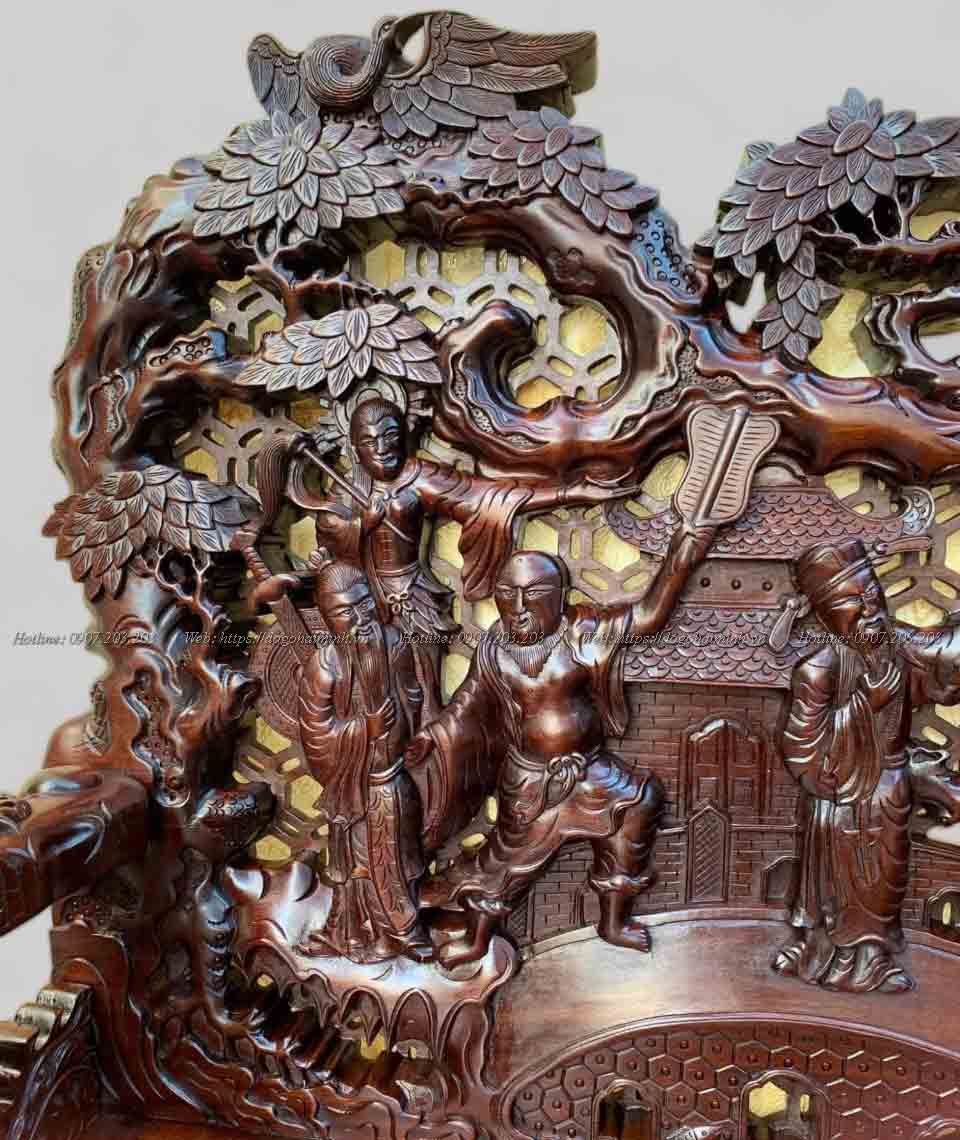 mẫu bàn ghế trường kỷ đục bát tiên