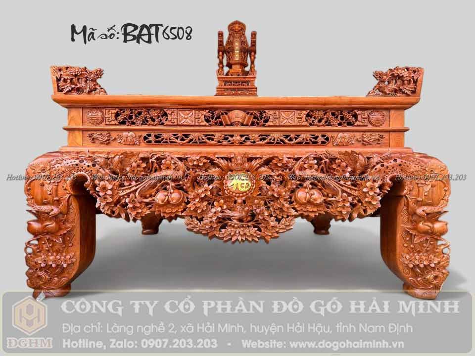 sập thờ đục mai điểu mẫu VIP gỗ hương đá