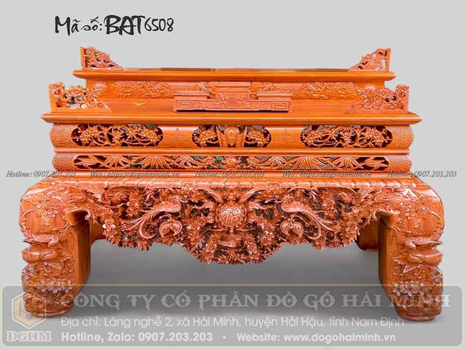 sập thờ nhị cấp đục mai điểu mẫu đẹp