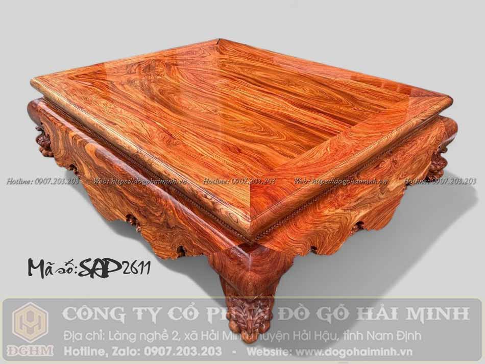 sập trơn gỗ hương đá chọn vân