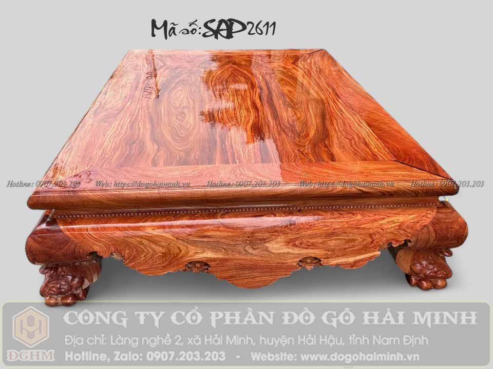 sập trơn vén gỗ hương đá chọn vân gỗ