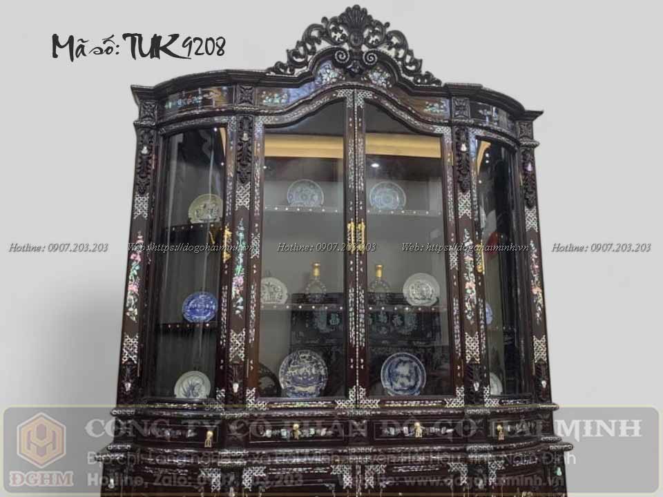 Tủ Bày Đồ Dáng Louis Khảm Ốc - Mã số: TUK9208 3 tủ bày đồ louis khảm ốc