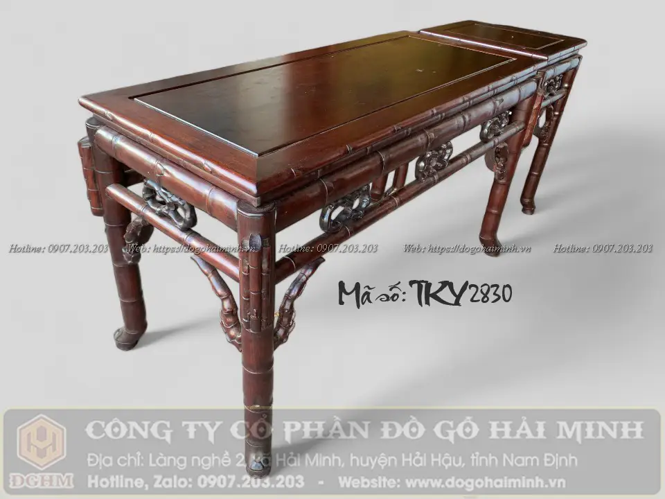 bàn ghế trường kỷ đục trúc thọ