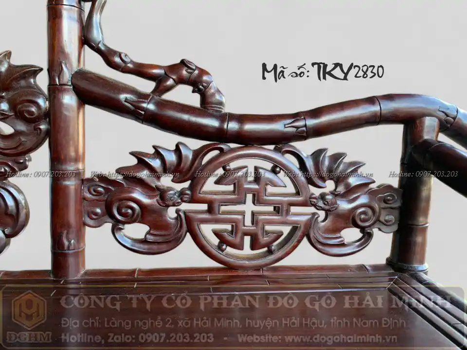 trường kỷ đục trúc dơi ngậm chữ thọ