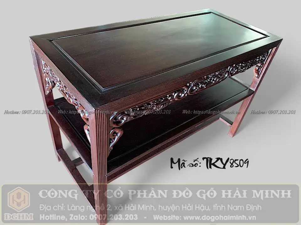 bàn ghế trường kỷ 1m97 đục tứ quý tràn