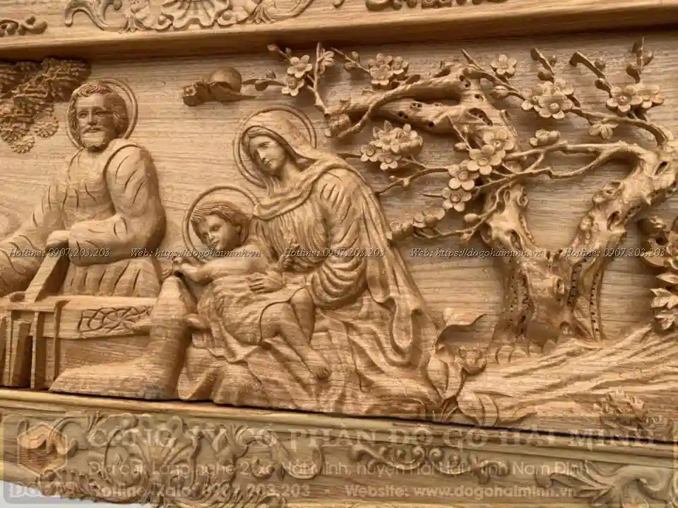 gia đình thánh gia tranh gỗ