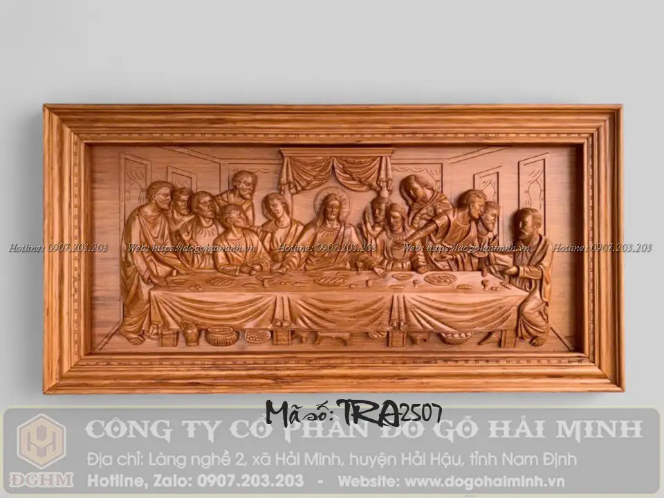 trnah công giáo bữa tiệc ly gỗ tự nhiên