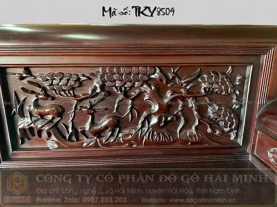 trường kỷ đục tứ quý tràn lô đục tùng lộc