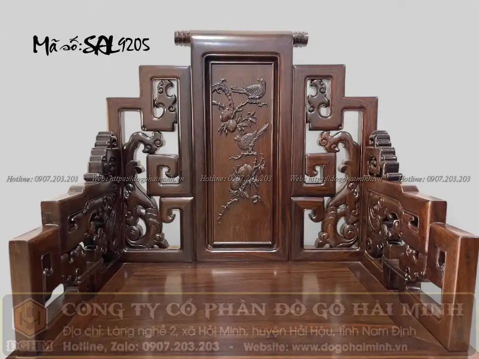 tựa ghế sơn thuỷ hữu tình gỗ trắc