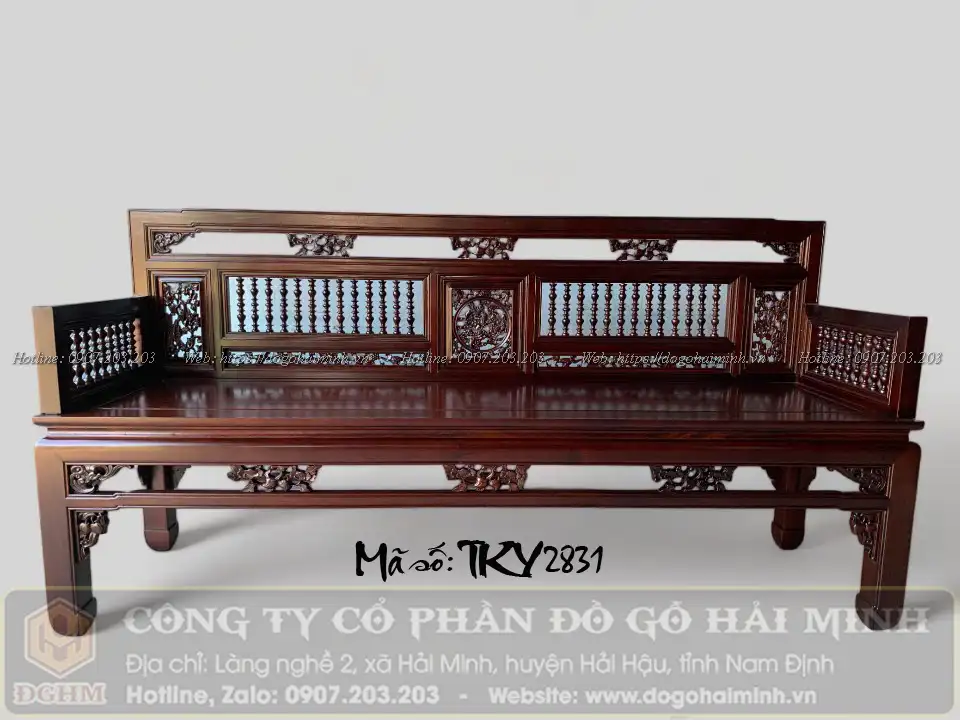 mẫu trường kỷ song tiện chân thẳng mẫu Huế