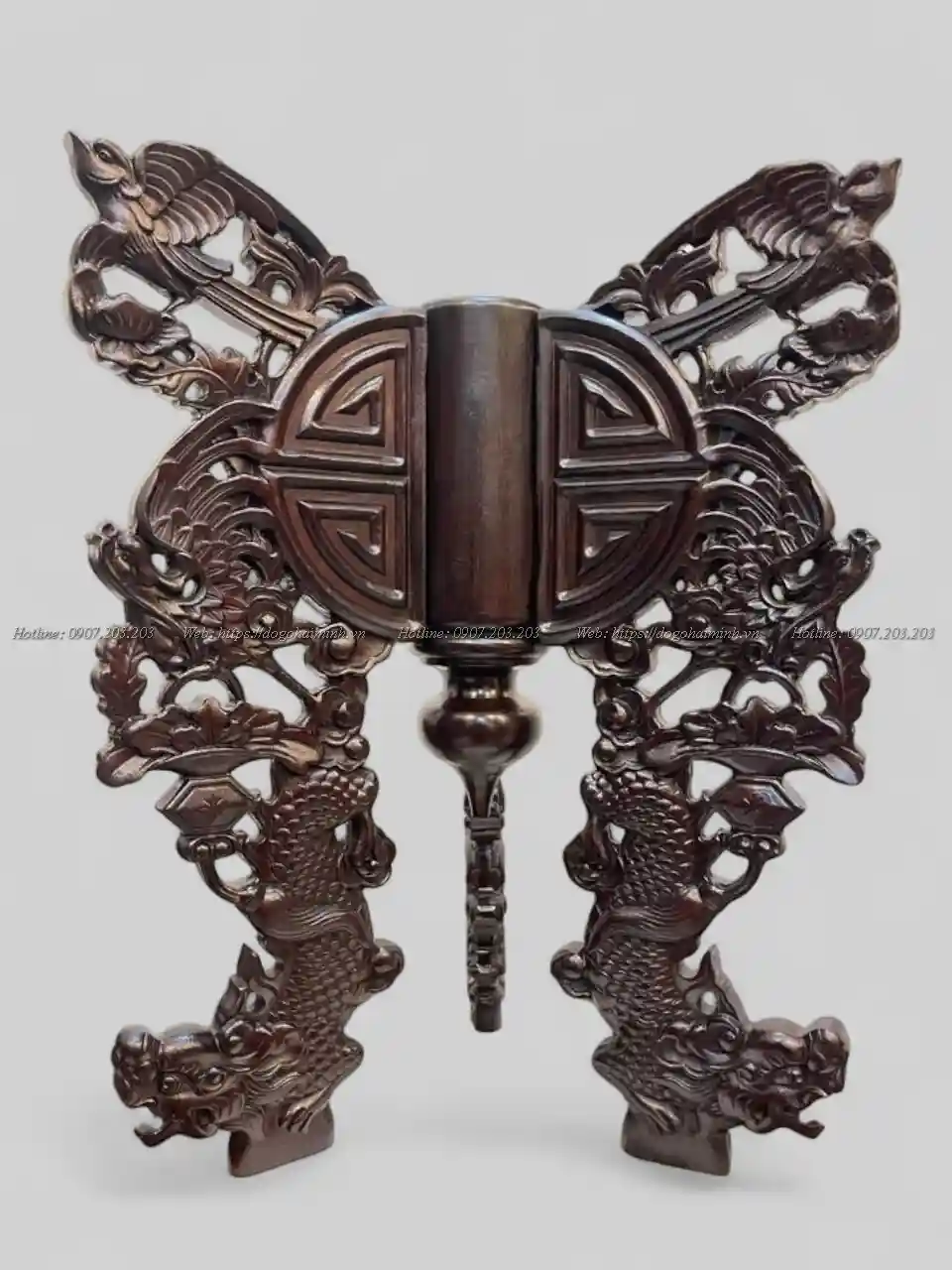 chò gỗ 3 chân đục lân phượng